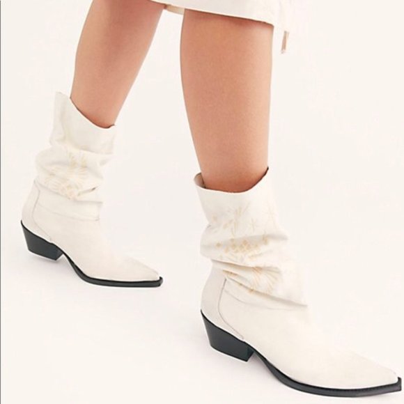 Free People Shoes - Free People Moon and Back Slouch Boot White NWOT